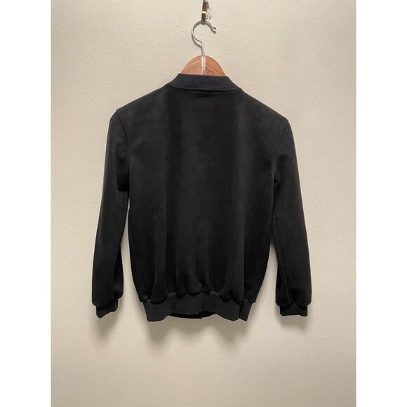 Modern Citizen Womens Bomber Jacket Size XS Black Vegan Suede Snap Button Casual